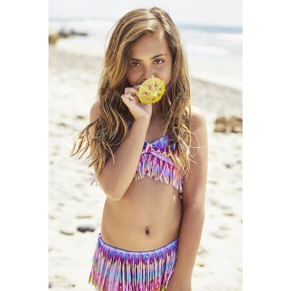 New. Multicolored fringe skirt bikini. Size 16 - Picture 1 of 6